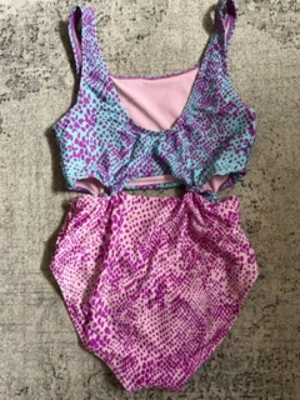 🧡3/$15 More Than Magic Pink Purple Snake-Print One-Piece Swimsuit XL (14/16)